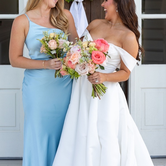 Revelry Jade Satin Dress - Picture 3 of 4